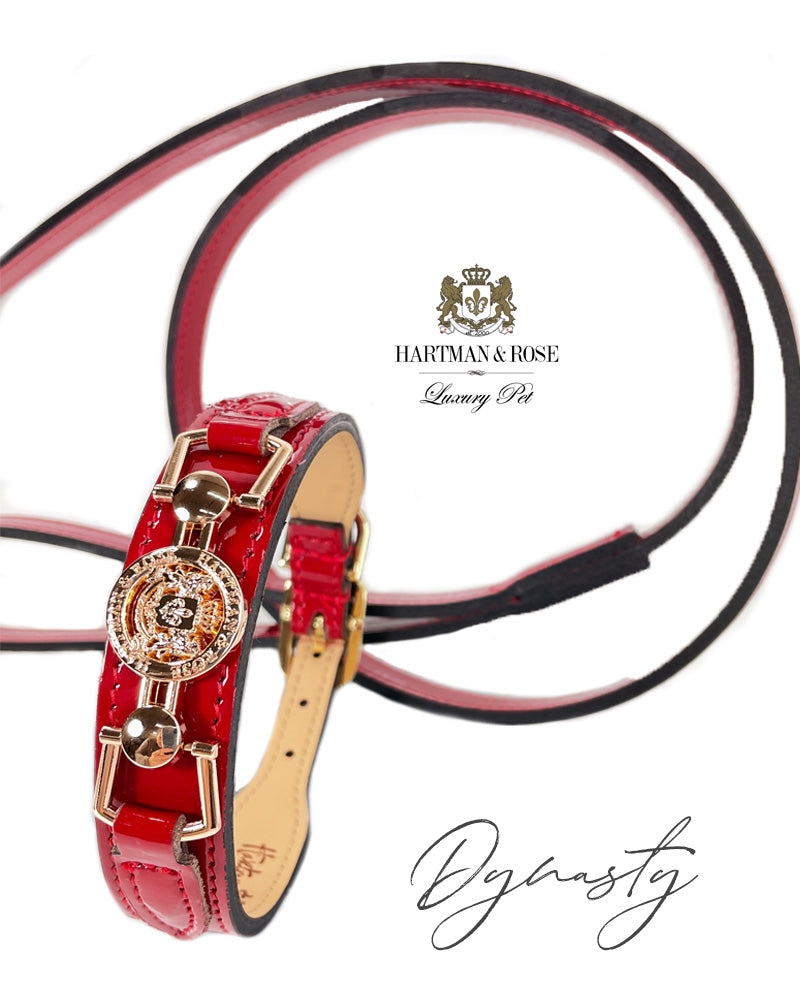 Dynasty Lead in Red Patent & Gold