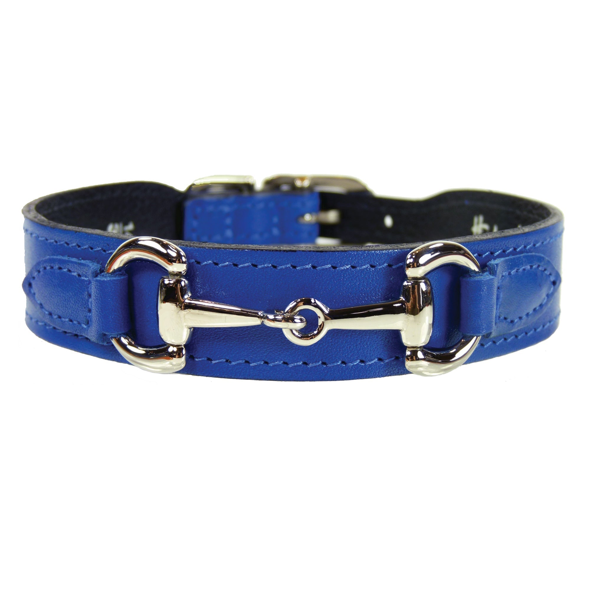 Belmont Dog Collar in Cobalt Blue & Nickel