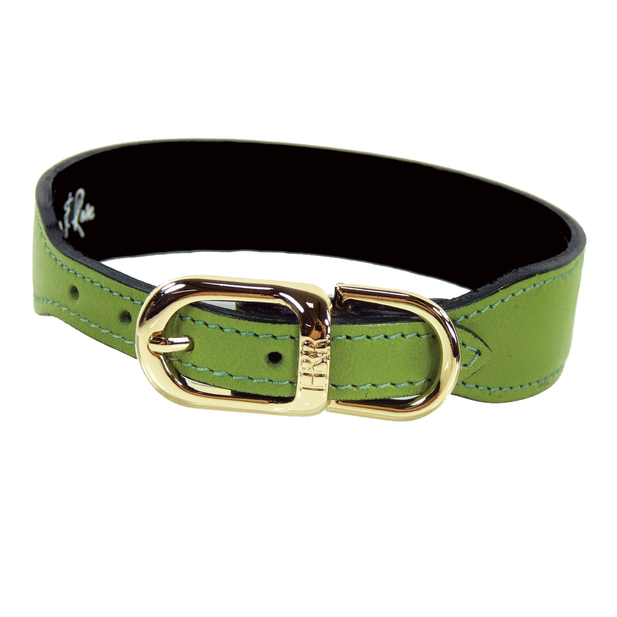 Italian Lime Green Leather in Gold