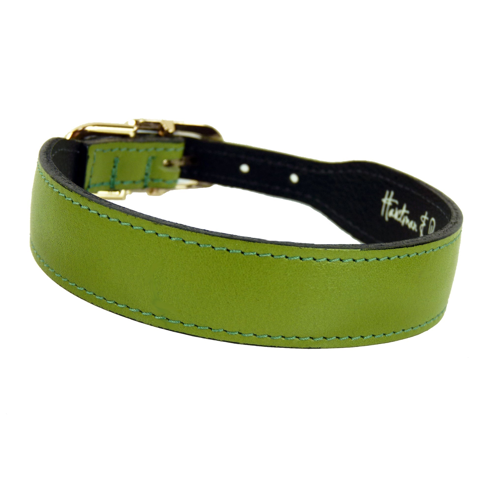 Italian Lime Green Leather in Gold