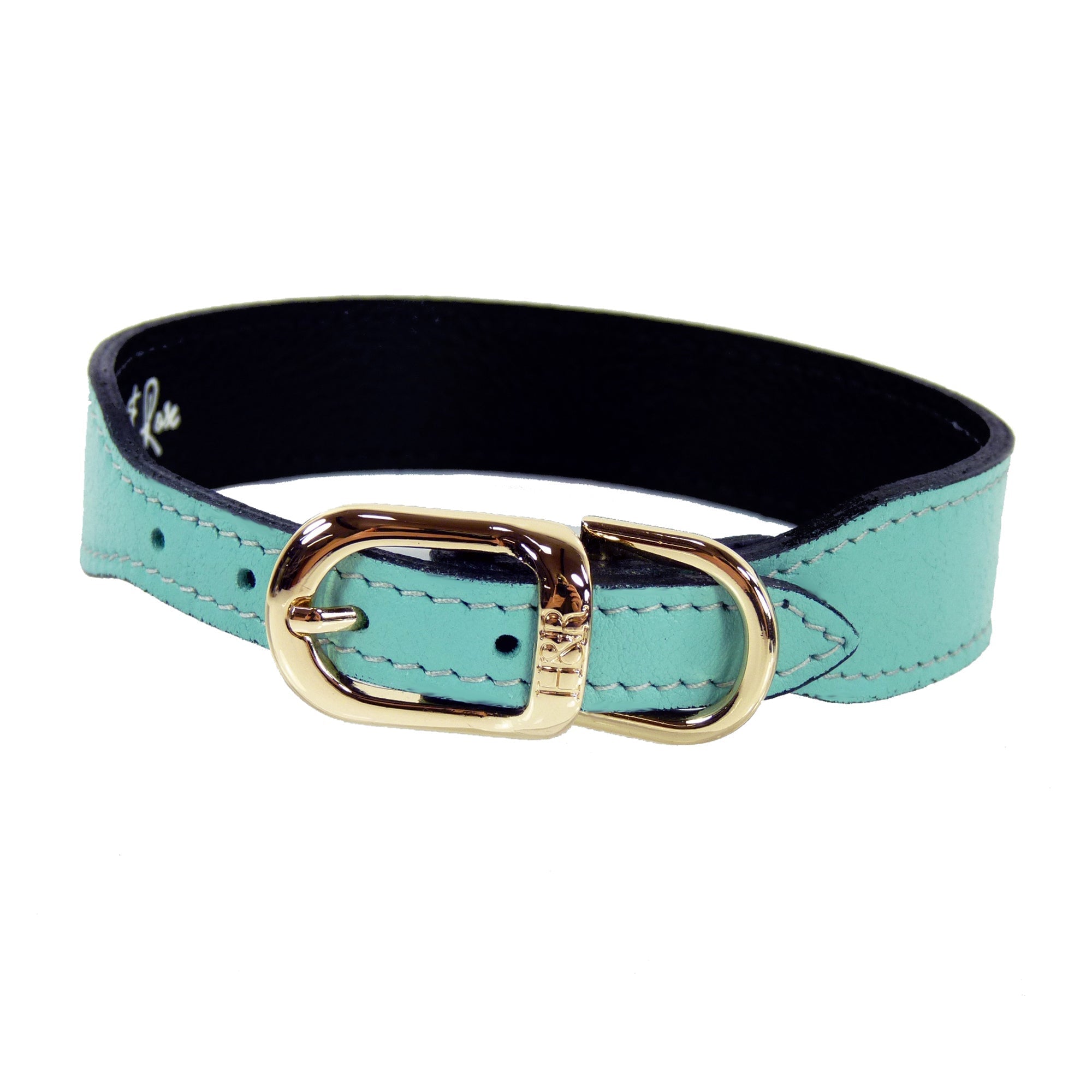 Italian Turquoise Leather in Gold