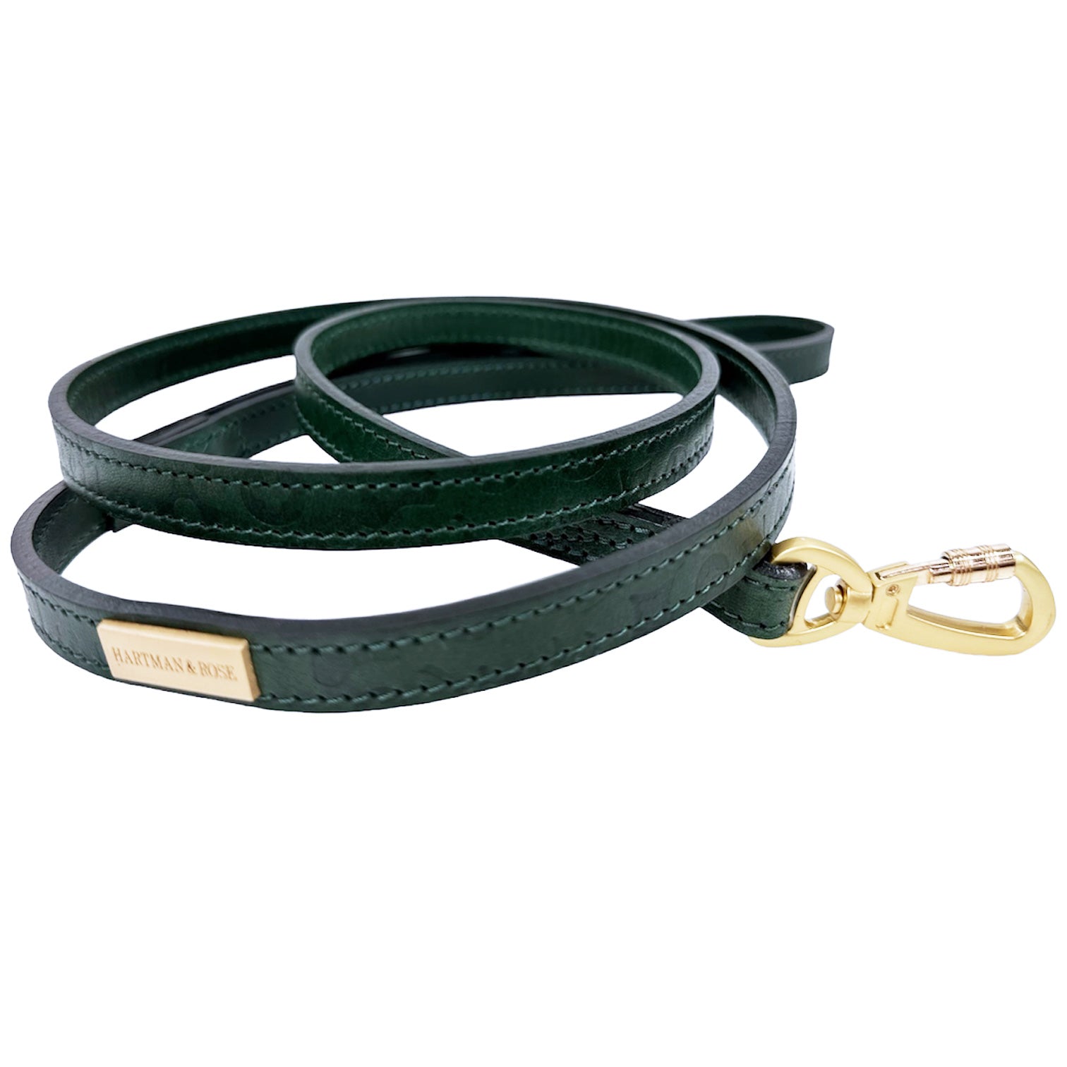 H&R Embossed Dog Leash in Forest Green