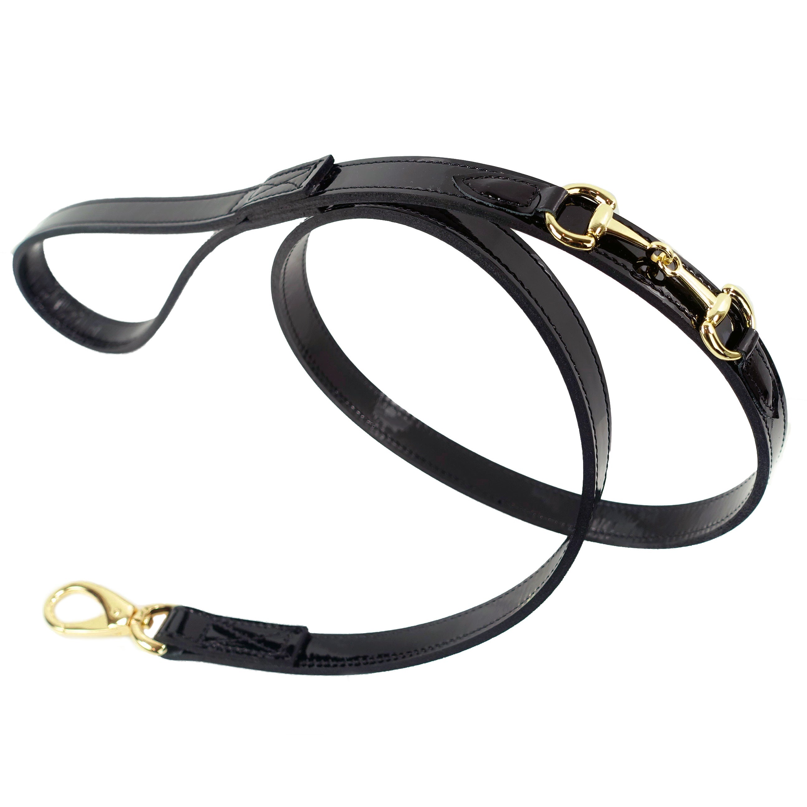 Belmont Lead in Black Patent & Gold